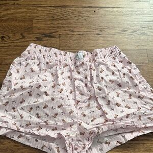 Pink Boxer Shorts with Boot and Bow Print